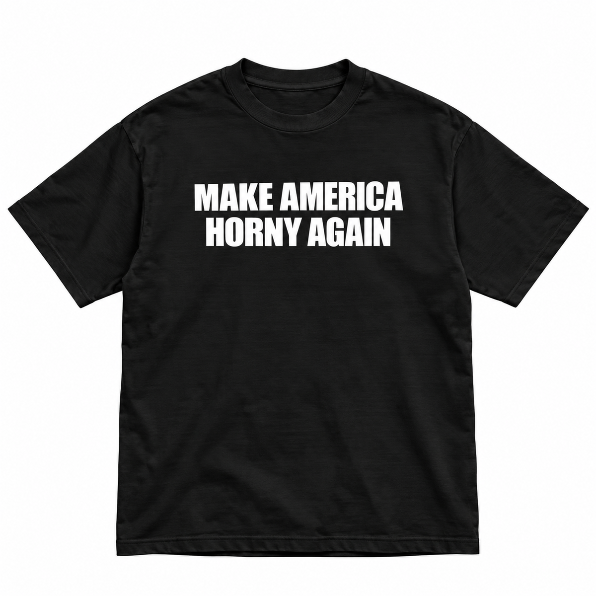 MAKE AMERICA HORNY AGAIN TEE - BLACK